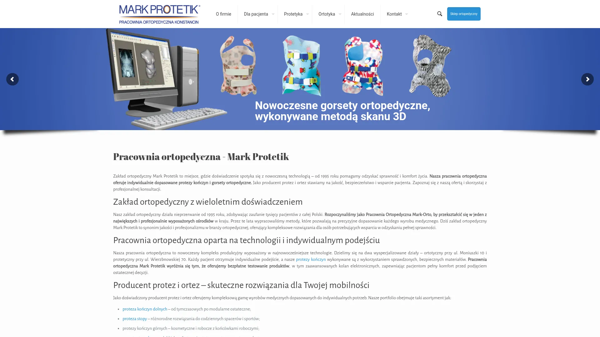 Screenshot of www.markprotetik.pl