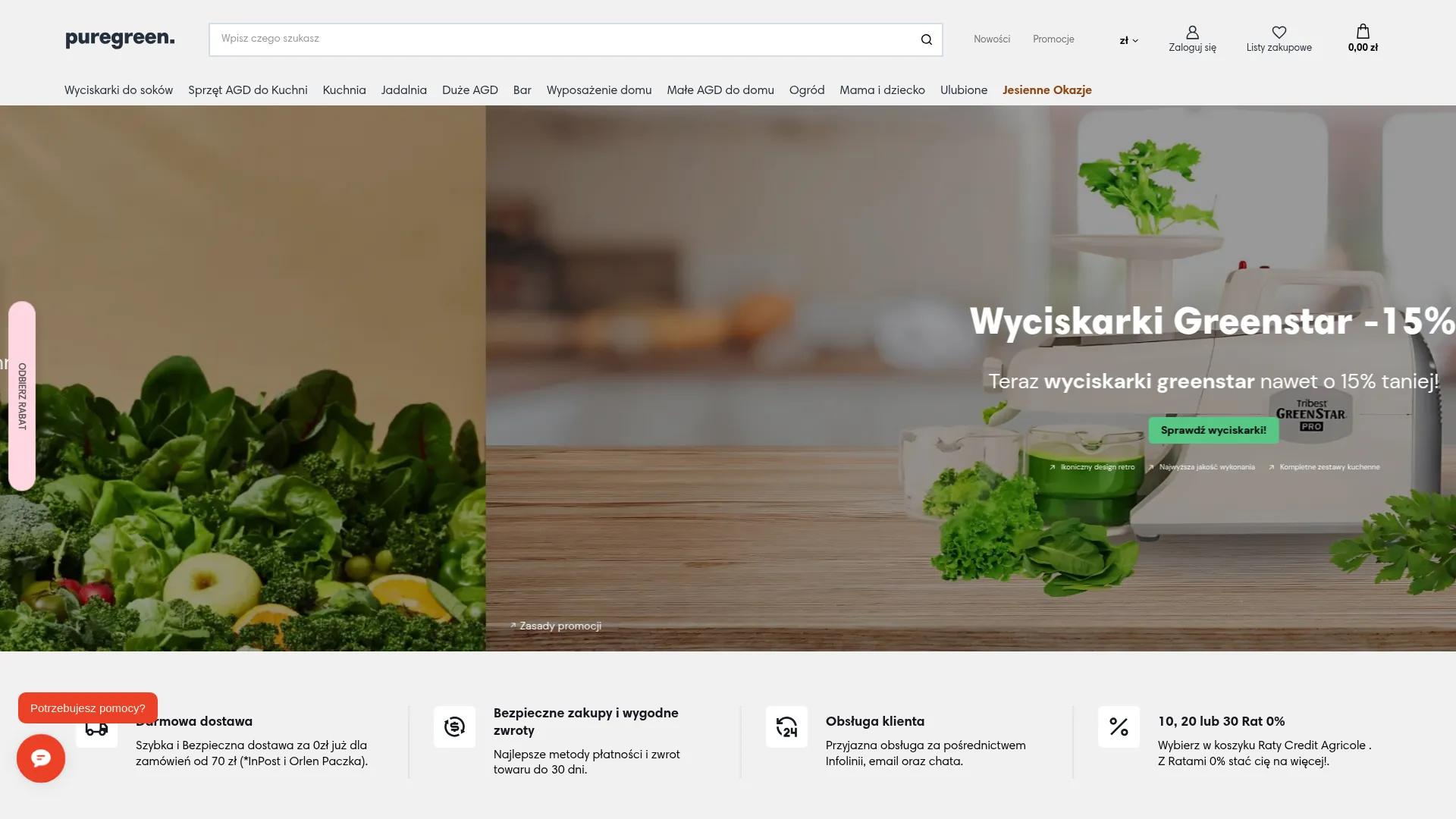 Screenshot of sklep.puregreen.pl