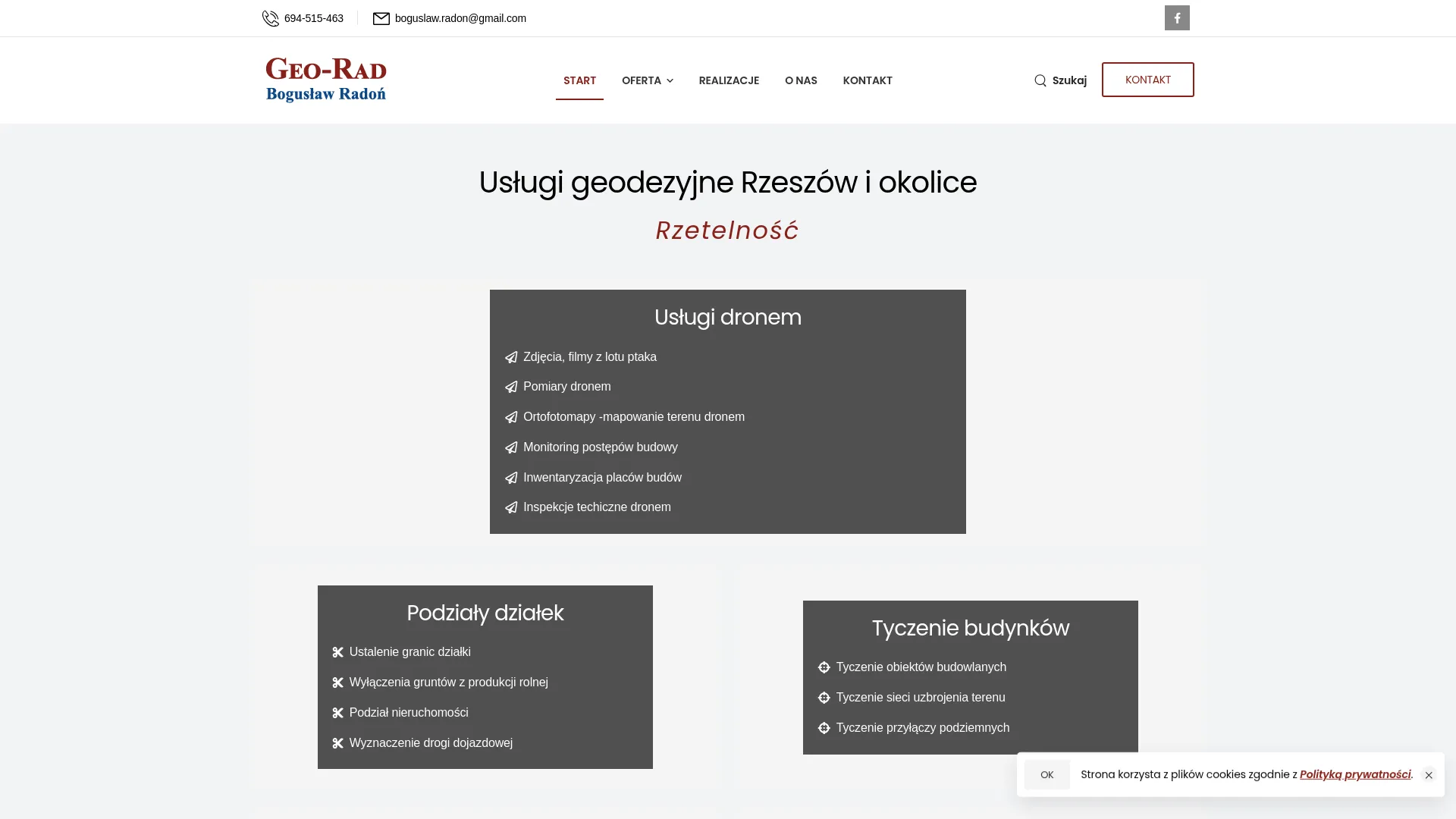 Screenshot of rzeszow-geodeta.pl