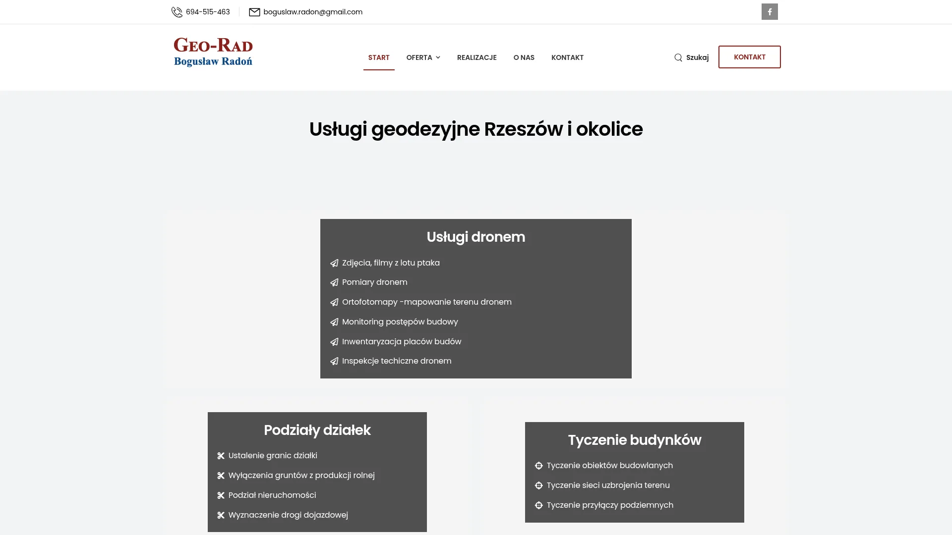 Screenshot of rzeszow-geodeta.pl